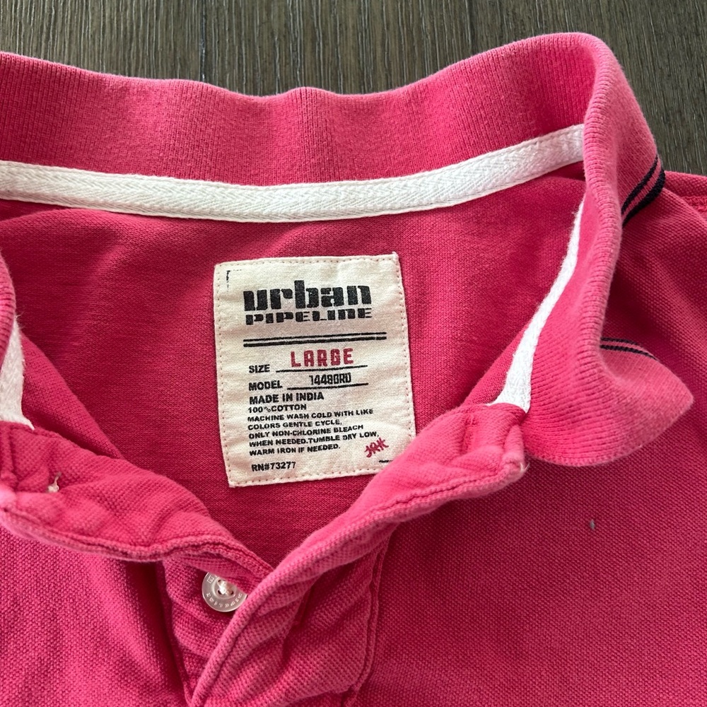 urban pipeline bright pink polo with white trim